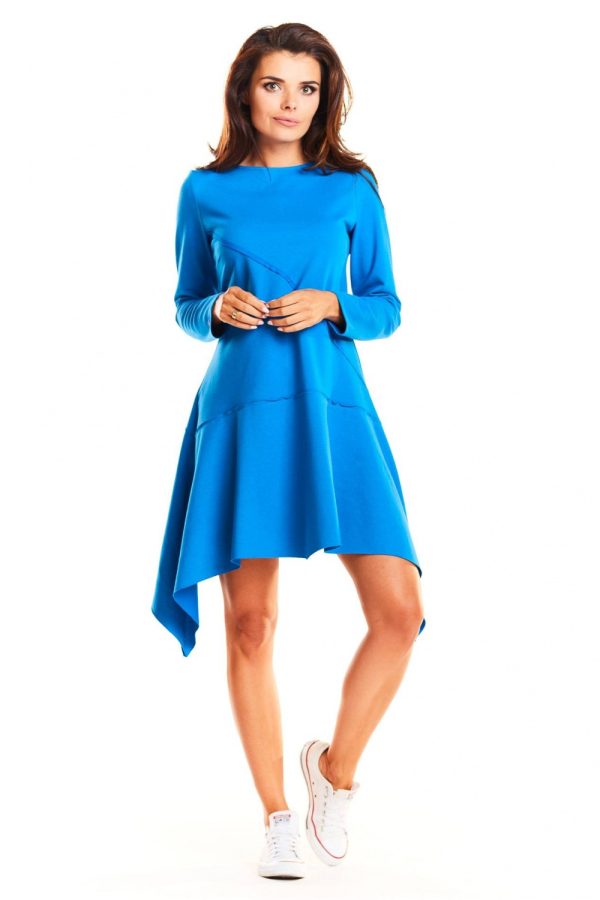 Blue Daydress in Day Dresses with Cotton, Spandex and Polyester