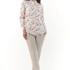 Beige Long Sleeve Shirt in Shirts For Women with Spandex and Polyester