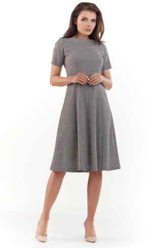 Grey Daydress in Day Dresses with Spandex, Polyester and Viscose
