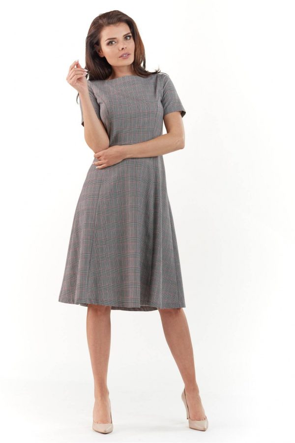 Grey Daydress in Day Dresses with Spandex, Polyester and Viscose