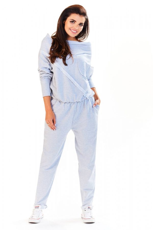 Grey Suit in Playsuits For Women with Cotton and Spandex