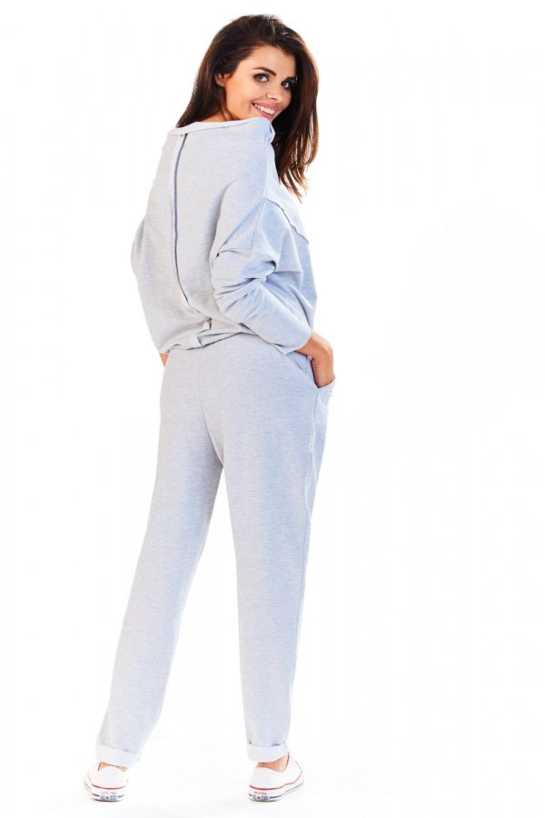 Grey Suit in Playsuits For Women with Cotton and Spandex