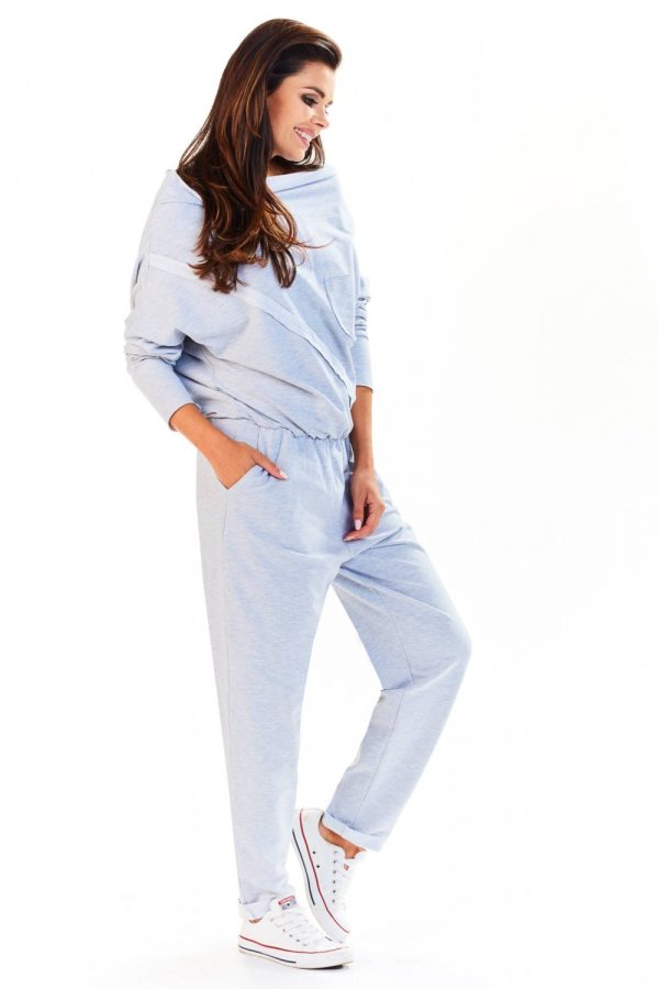 Grey Suit in Playsuits For Women with Cotton and Spandex