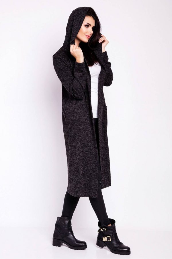 Grey Cardigan in Cardigans For Women, Ponchos with Spandex, Polyester and Viscose