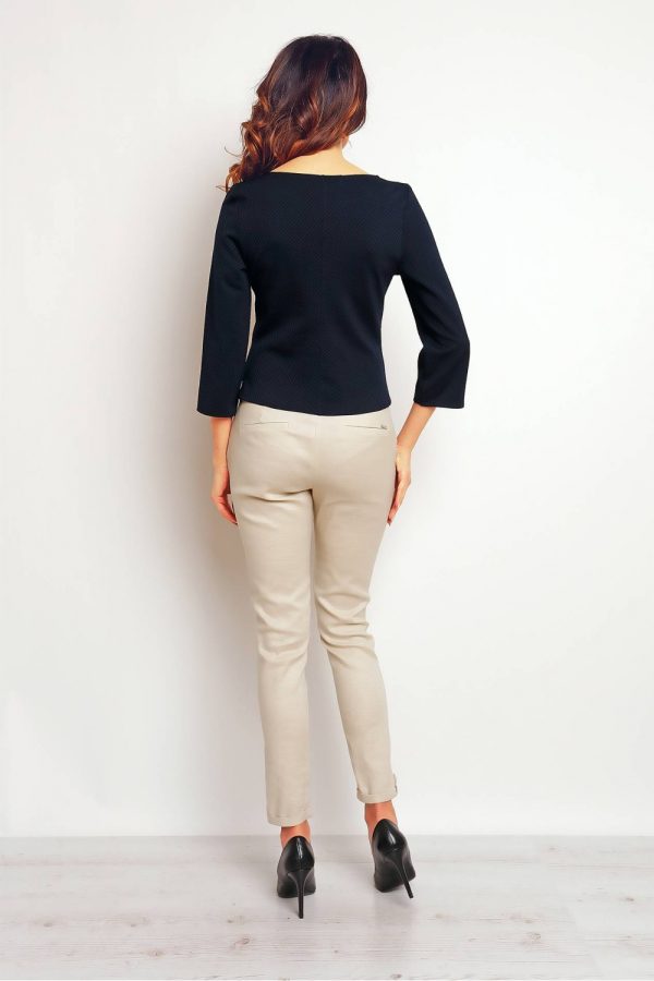 Navy Blue Blouse in Women`s Blouses, Tunics with Spandex and Polyester
