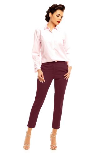 Red Women Trousers in Formal Trousers For Ladies with Cotton, Spandex and Nylon