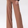 Brown Women Trousers in Formal Trousers For Ladies with Spandex, Polyester and Viscose