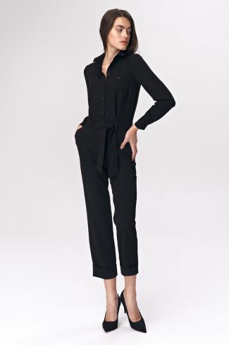 Black Suit in Playsuits For Women with Spandex, Polyester and Viscose