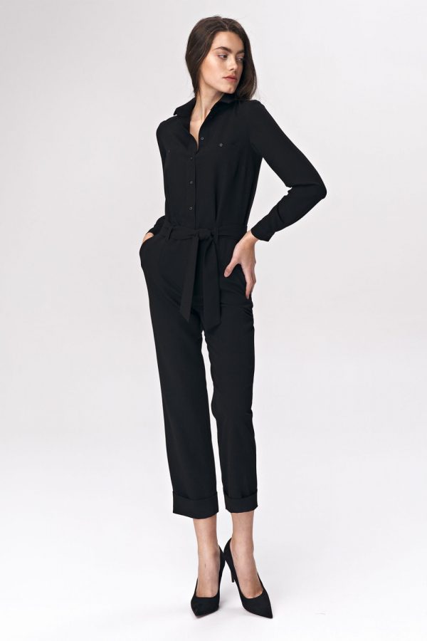 Black Suit in Playsuits For Women with Spandex, Polyester and Viscose