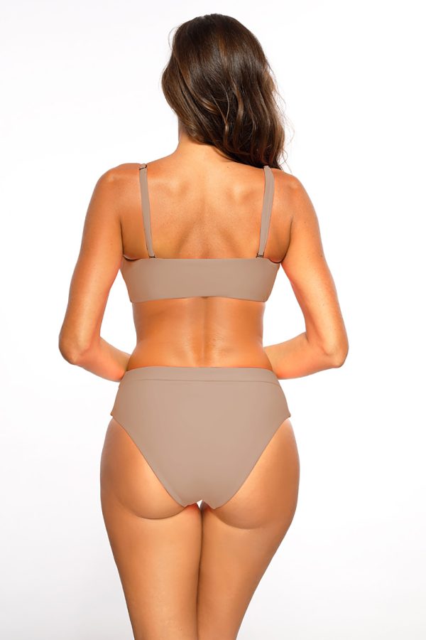 Beige Swimsuit Two Piece in Two-Piece Swimsuits, Tops, Swimsuit Bottoms with Spandex and Polyamide