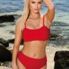 Red Swimsuit Two Piece in Two-Piece Swimsuits, Tops, Swimsuit Bottoms with Spandex and Polyamide