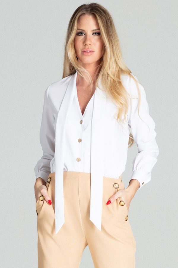 White Shirt in Shirts For Women with Spandex and Polyester