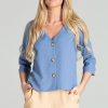 Blue Shirt in Shirts For Women with Polyester