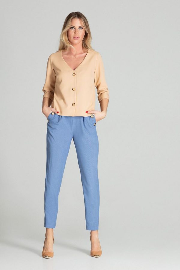 Beige Shirt in Shirts For Women with Polyester