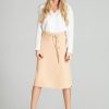 Beige Skirt in Skirts with Polyester