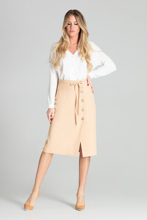 Beige Skirt in Skirts with Polyester