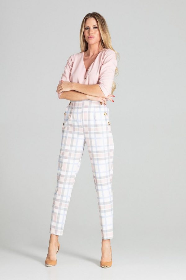 Multicolor Trousers in Casual Pants For Women with Polyester