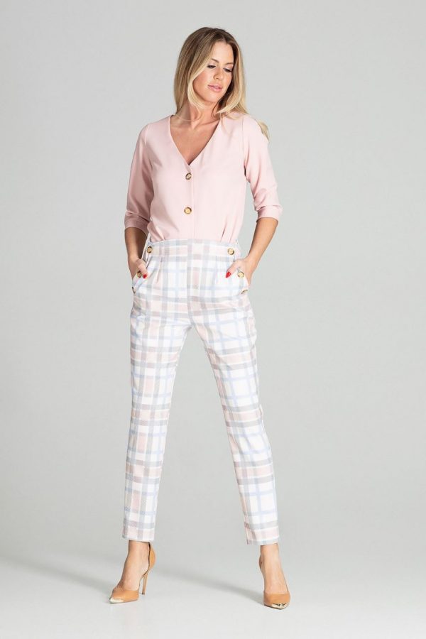 Multicolor Trousers in Casual Pants For Women with Polyester