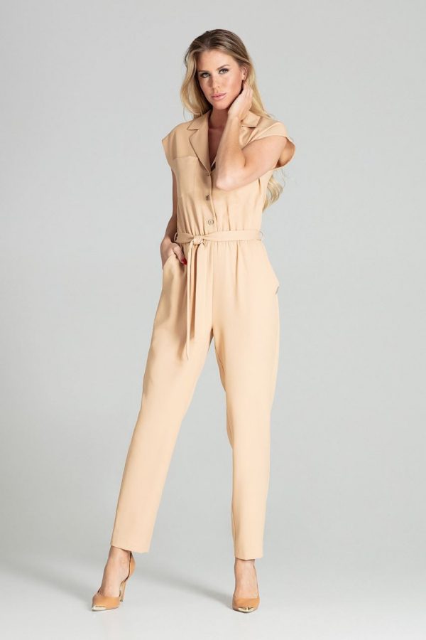 Beige Suit in Playsuits For Women with Polyester