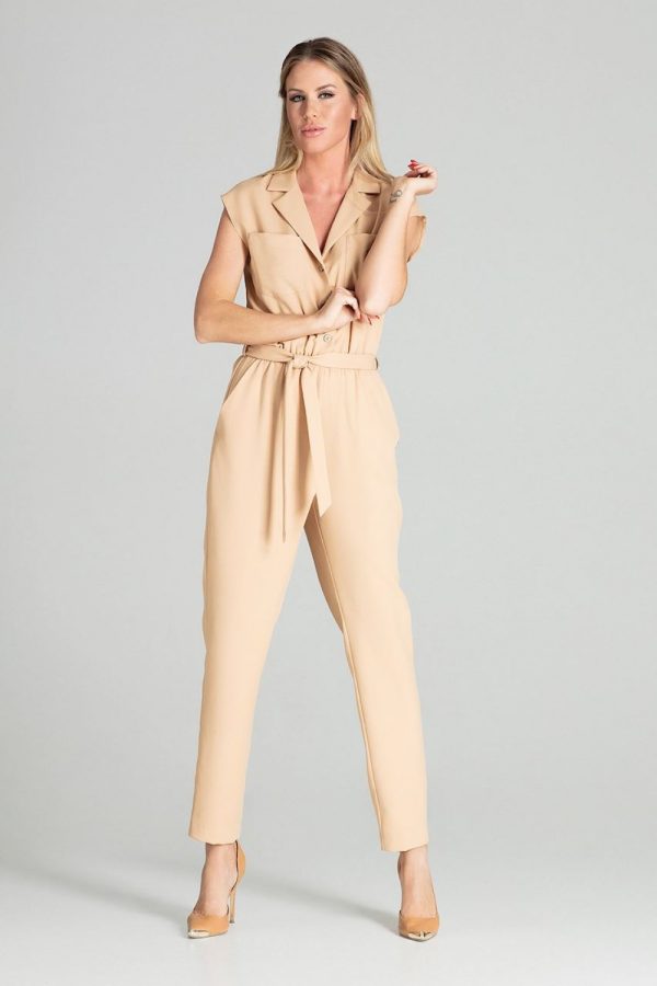 Beige Suit in Playsuits For Women with Polyester
