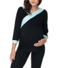 871456 Black Pregnancy Pajamas in Maternity Nightwear with Spandex and Viscose