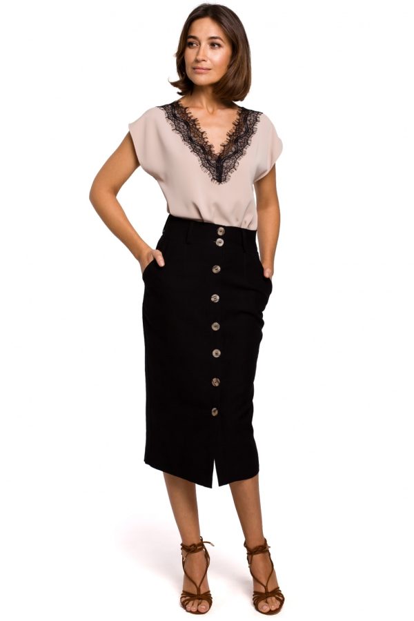 Beige Blouse in Women`s Blouses, Tunics with Spandex and Polyester