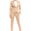 873143 Beige Women Trousers in Formal Trousers For Ladies with Cotton, Spandex and Nylon