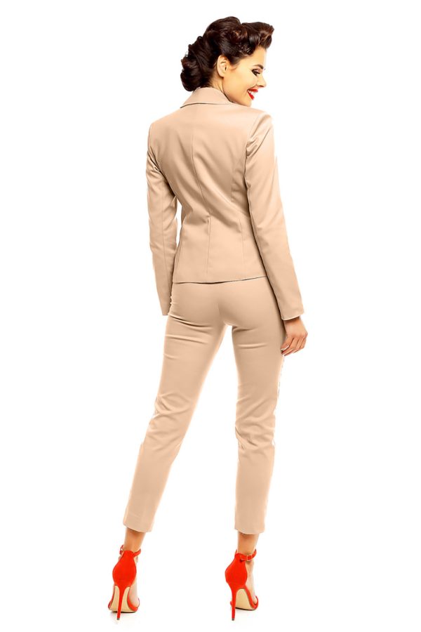 Beige Women Trousers in Formal Trousers For Ladies with Cotton, Spandex and Nylon