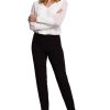 Black Trousers in Casual Pants For Women with Spandex and Polyester