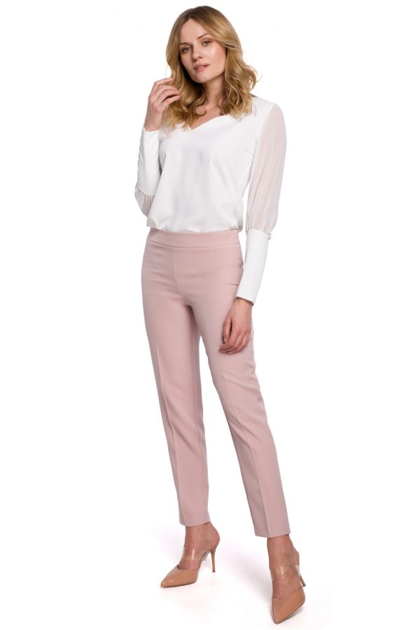 Pink Trousers in Casual Pants For Women with Spandex and Polyester