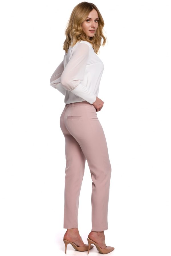 Pink Trousers in Casual Pants For Women with Spandex and Polyester