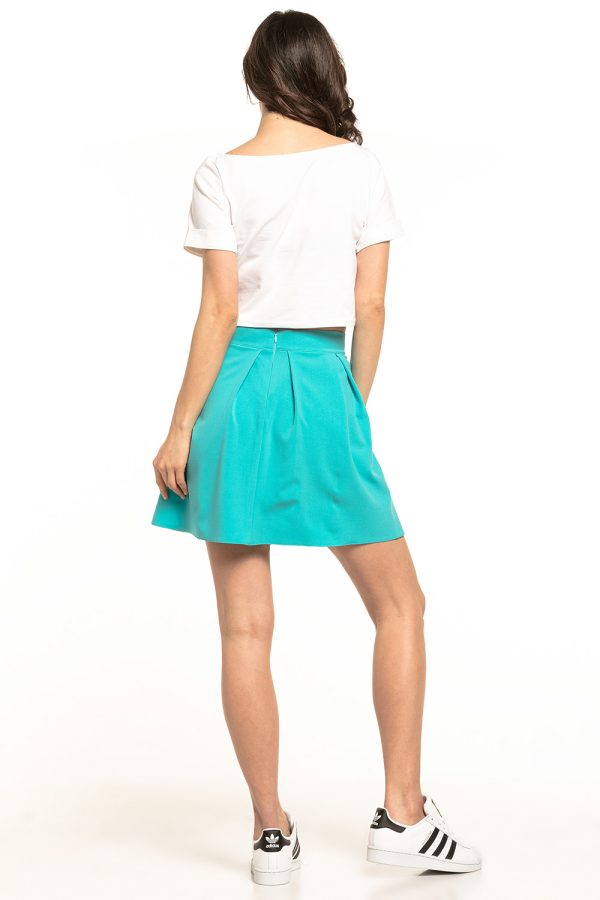 Blue Short Skirt in Skirts with Spandex and Polyester