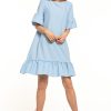 Blue Daydress in Day Dresses with Spandex and Polyester