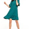 875337 Green Daydress in Day Dresses with Spandex and Polyester