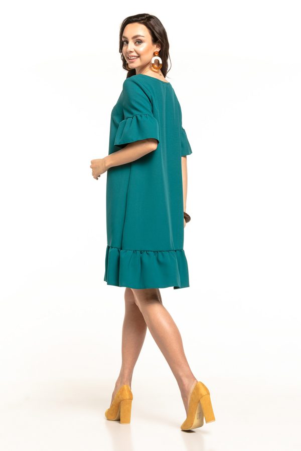Green Daydress in Day Dresses with Spandex and Polyester