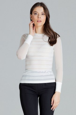 Beige Blouse in Women`s Blouses, Tunics with Spandex and Viscose