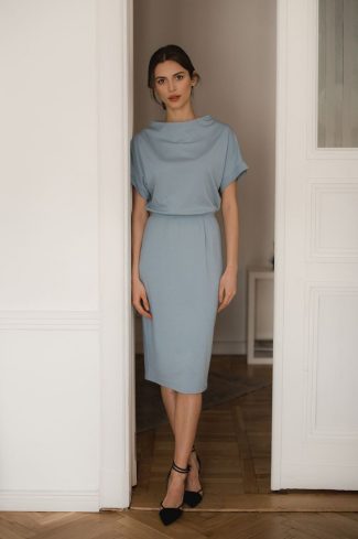 Blue Daydress in Day Dresses with Spandex, Polyester and Viscose