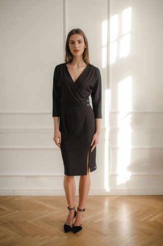 877272.jpg Black Daydress in Day Dresses with Spandex, Polyester and Viscose