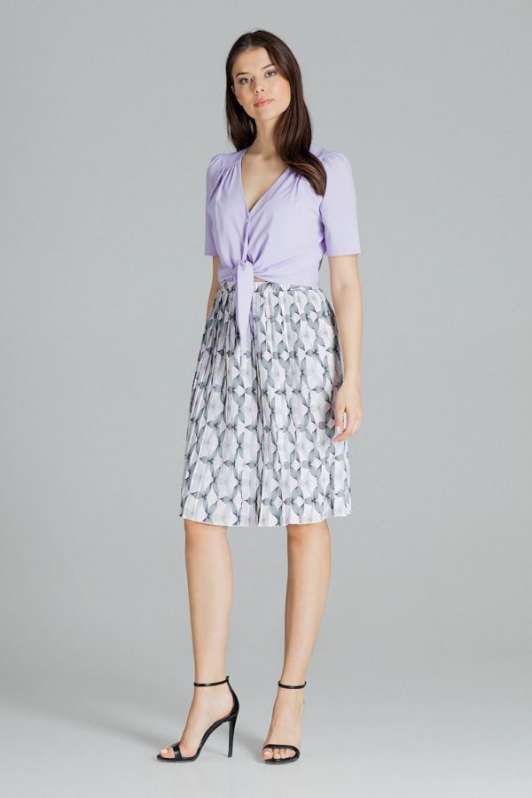 Violet Short Sleeve Shirt in Shirts For Women with Spandex and Polyester