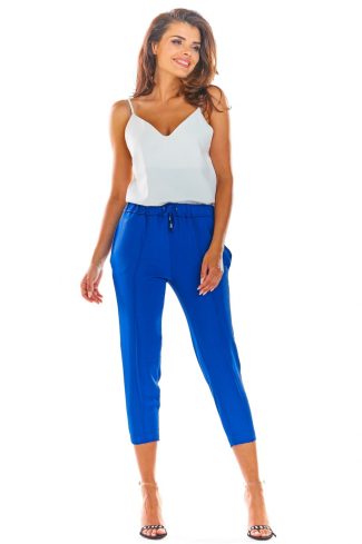 Blue Women Trousers in Pants, Trousers, Shorts with Spandex and Polyester