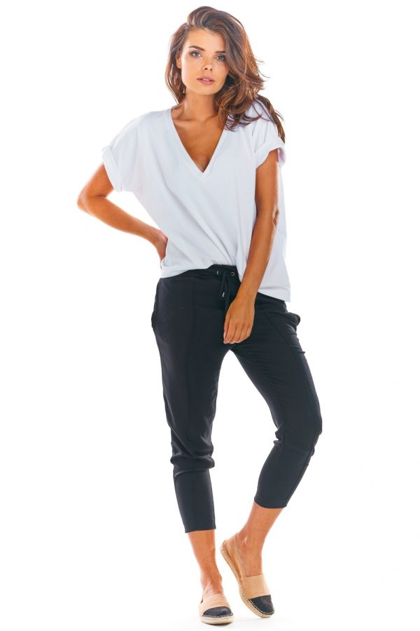 Black Women Trousers in Pants, Trousers, Shorts with Spandex and Polyester