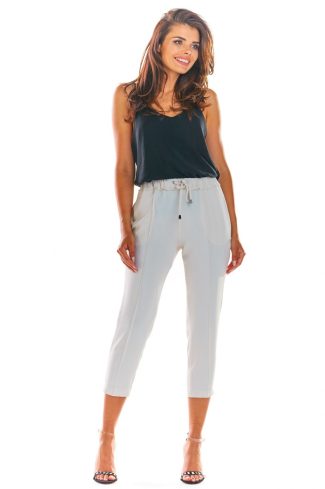 Beige Women Trousers in Pants, Trousers, Shorts with Spandex and Polyester
