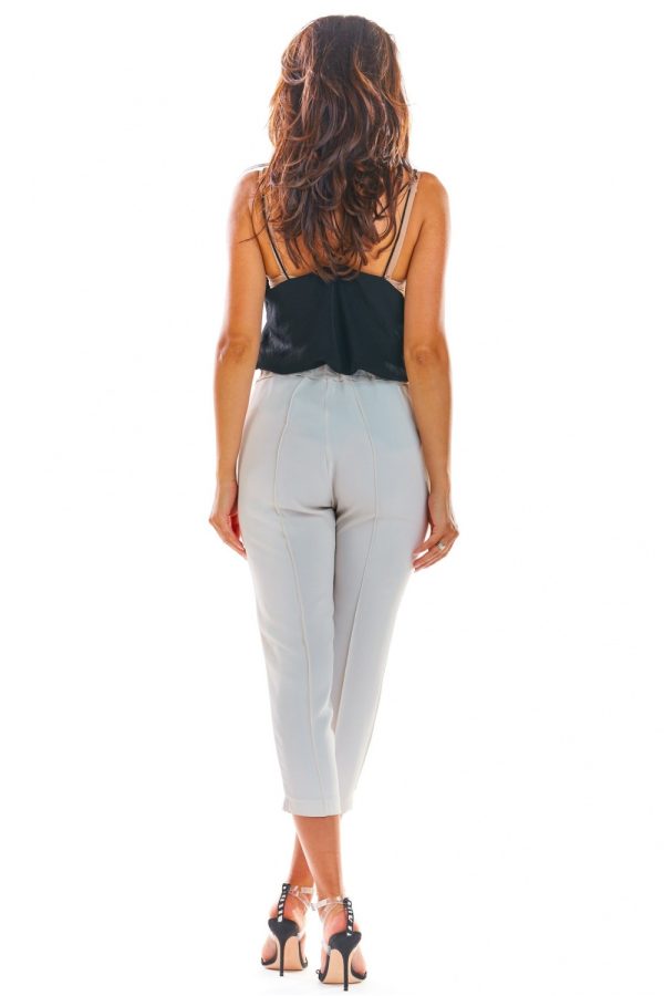 Beige Women Trousers in Pants, Trousers, Shorts with Spandex and Polyester