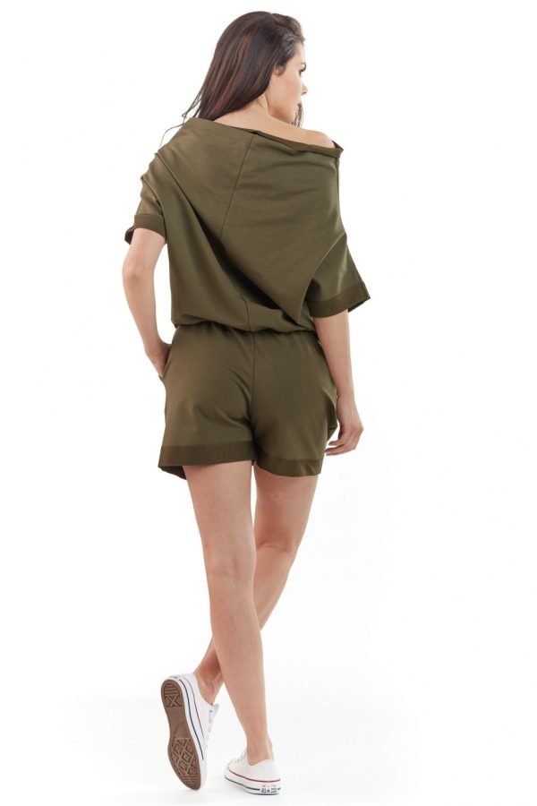 Green Suit in Playsuits For Women with Cotton, Spandex and Polyester
