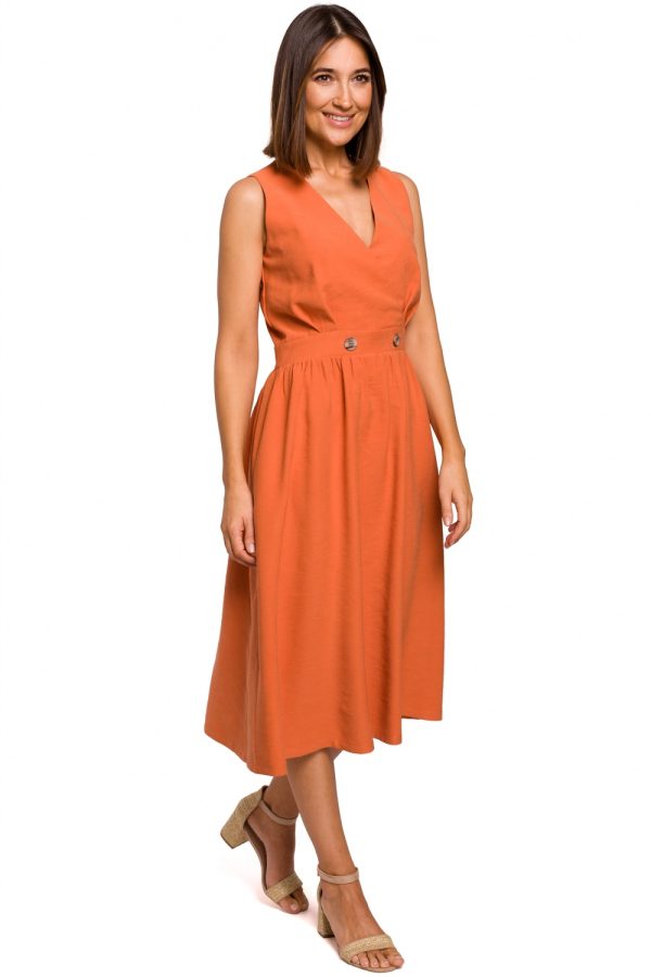 Orange Daydress in Day Dresses with Polyester and Viscose