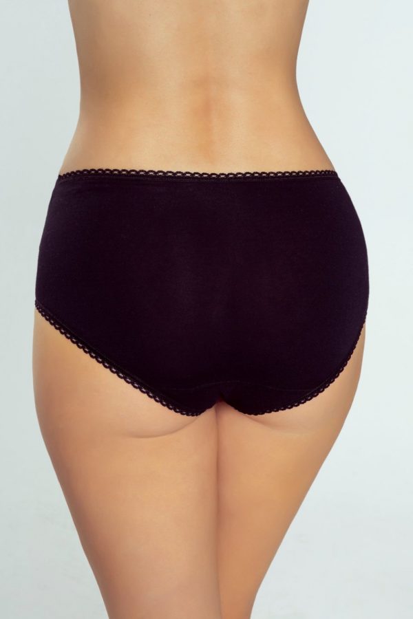 Black Panties in Briefs with Cotton, Spandex and Polyamide