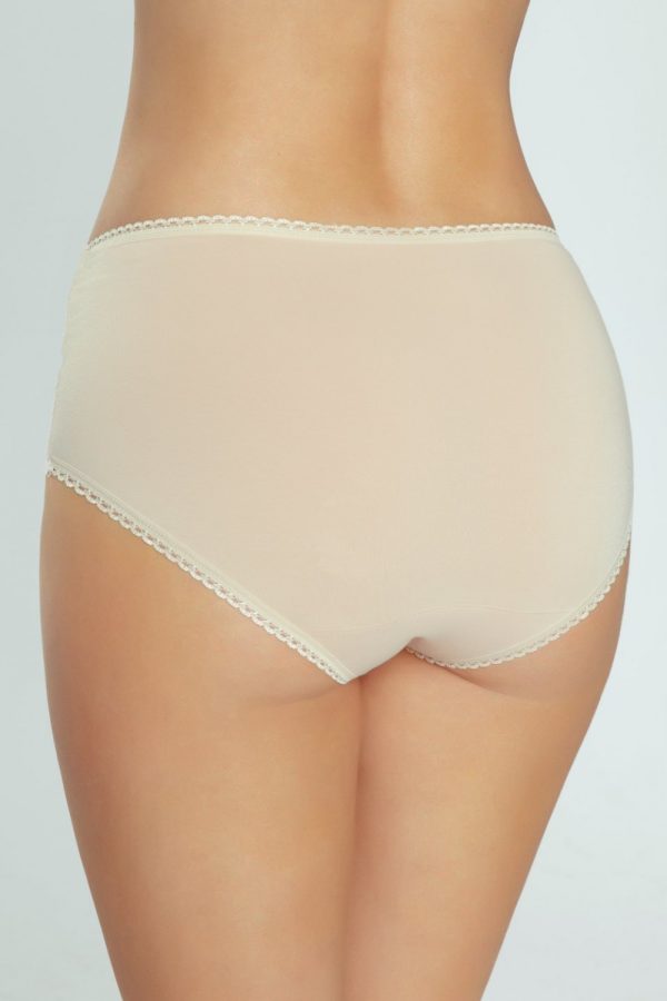 Beige Panties in Briefs with Cotton, Spandex and Polyamide