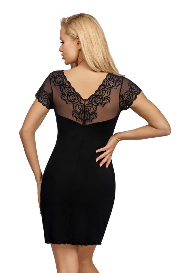 Black Nightshirt in Nightgowns, Nighties, Sleep Shirts with Spandex, Polyamide and Viscose