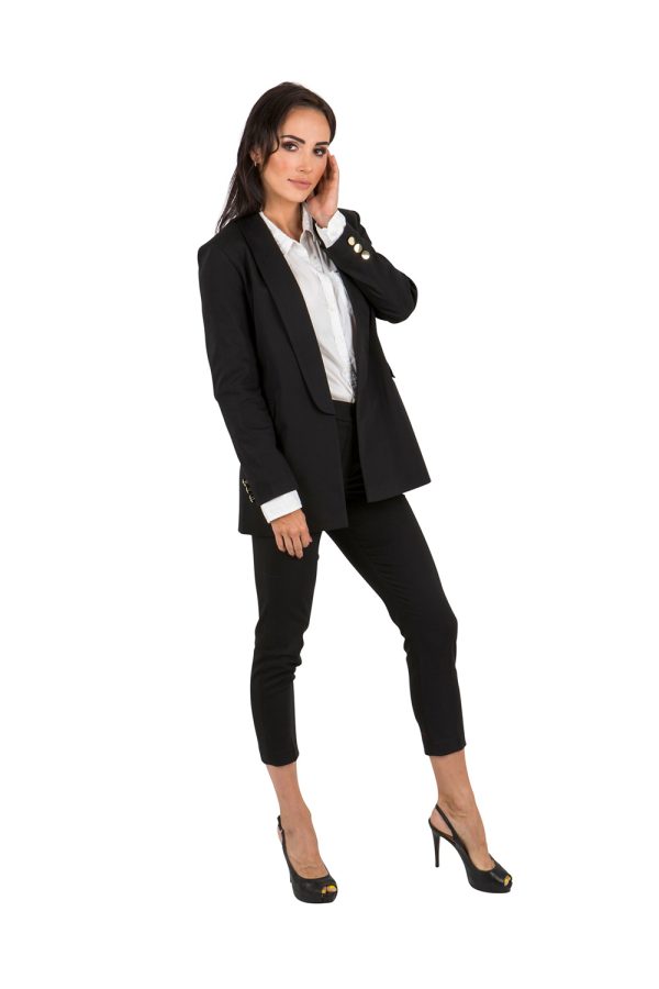 Black Jacket in Jackets, Vests For Women with Cotton, Nylon and Spandex