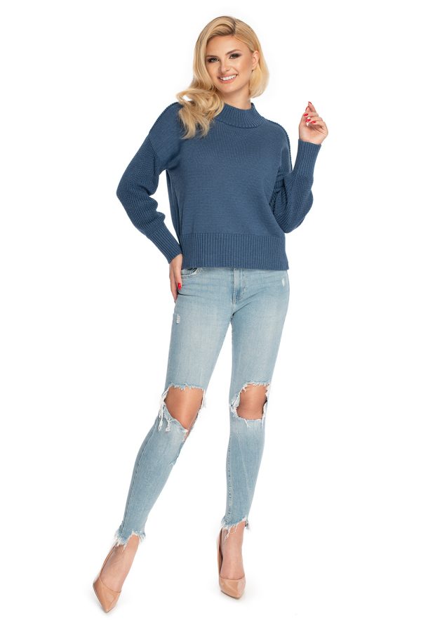 Blue Jumper in Sweaters, Pullovers, Jumpers, Turtlenecks, Boleros, Shrugs with Acrylic and Cotton